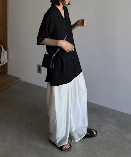 sheer lyocell tuck pants