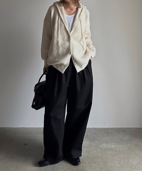 three tuck cotton slacks