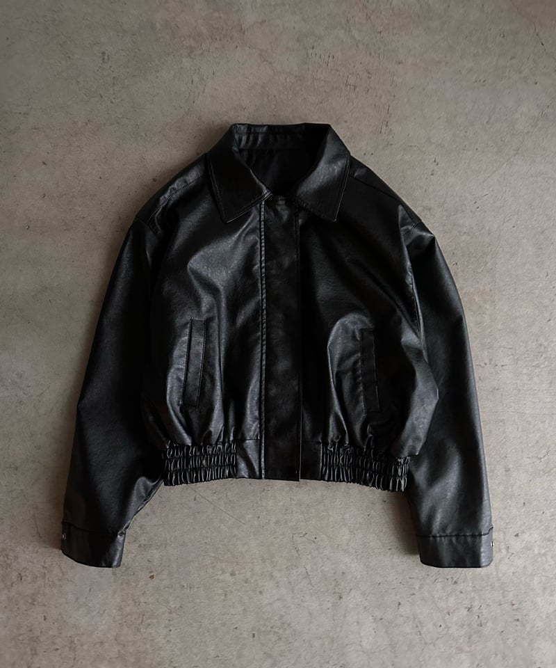 leather short jacket【black】　(GIDEAL)