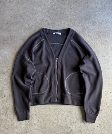 color stitch zip cardigan