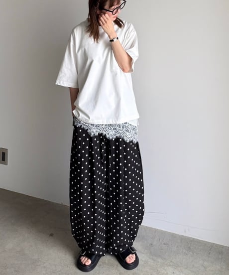 dot oval relax pants【一部予約】
