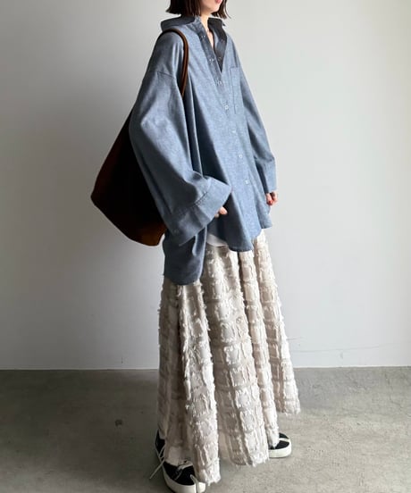 fringe block check skirt