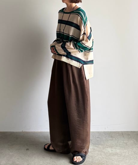 sheer lyocell tuck pants〈new color〉