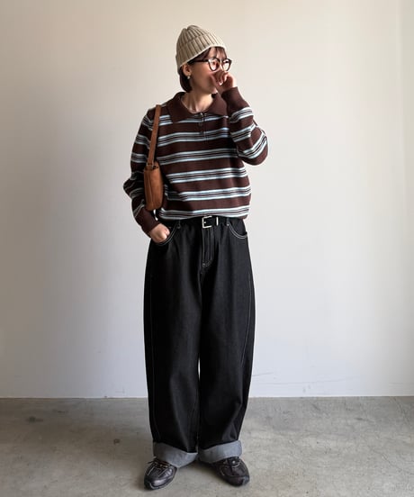 pleats curve denim