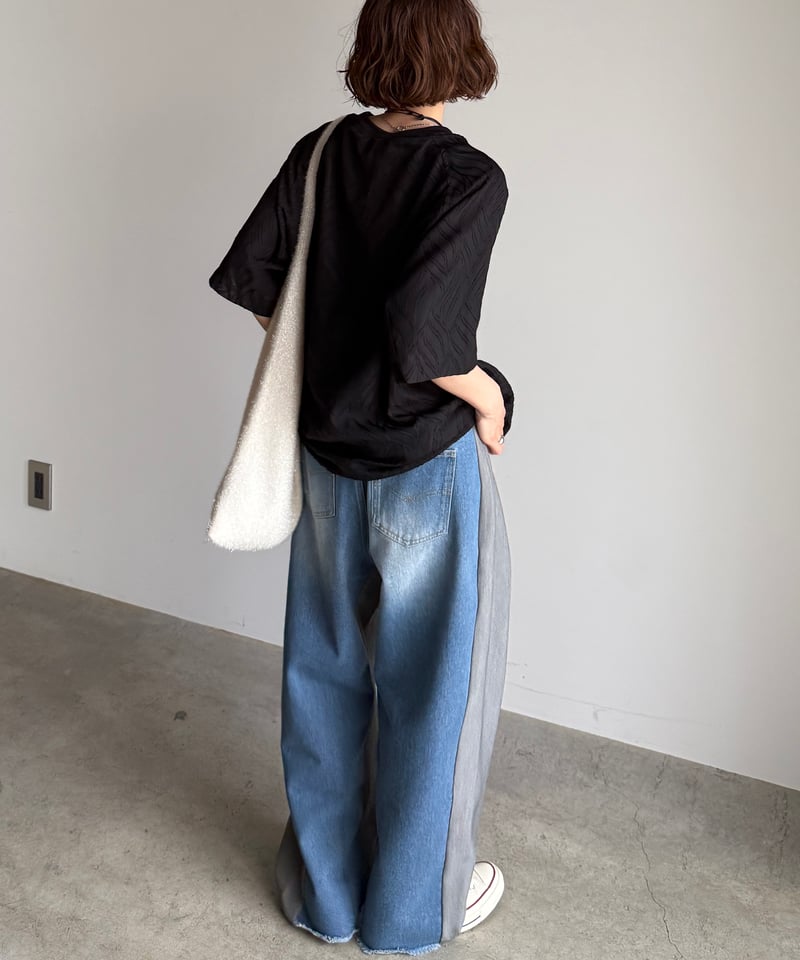 half & half denim pants | ARULLE