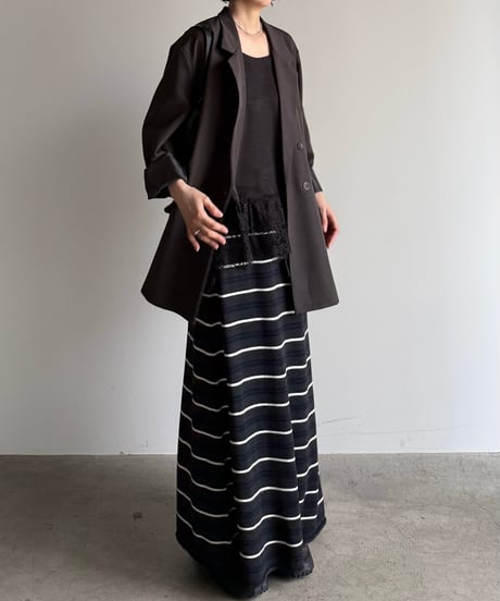 multi border knit skirt