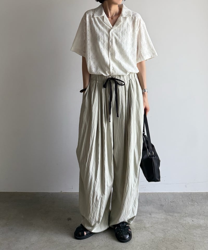 color drawstring easy pants【一部予約】 | ARULLE
