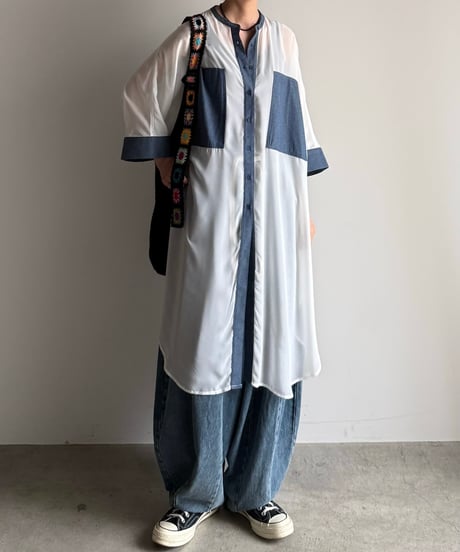 dungaree pocket long shirt