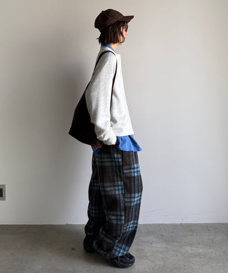 flannel check easy pants
