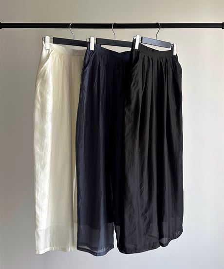 sheer lyocell tuck pants