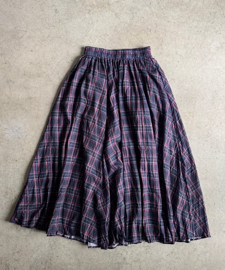 tartan check crinkle skirt