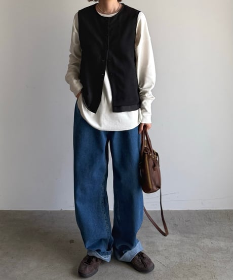 tweed button vest (set up対応)【予約商品】