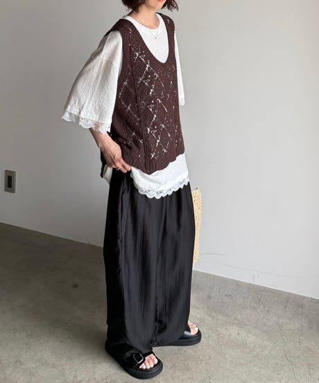 knit lace vest