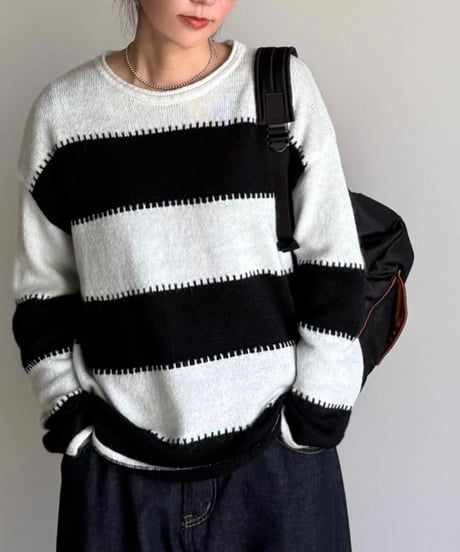 wide pitch border knit