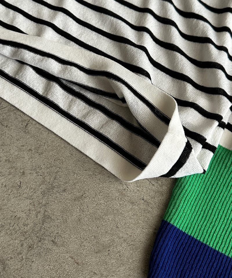 トップス relaxing border pattern cutsew color cuff border cut sew | ARULLE