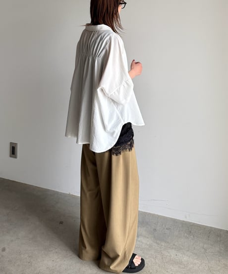 back gather sheer shirt【一部予約】