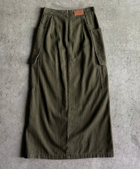 military cargo long skirt