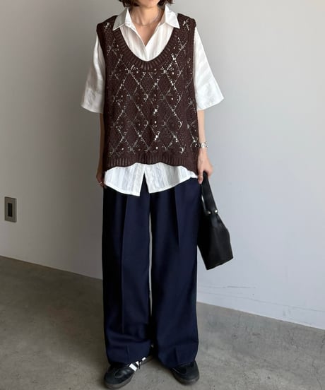 knit lace vest