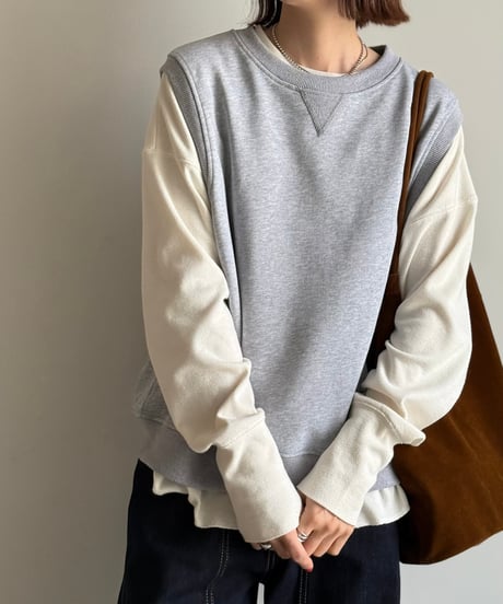crew neck sweat vest