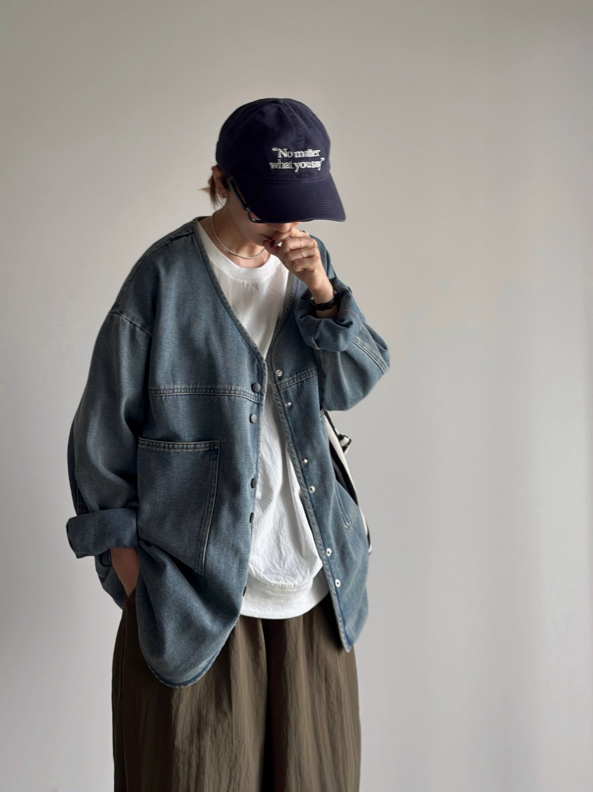 v-collar denim jacket | ARULLE