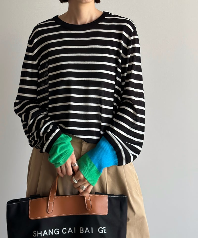 color cuff border cut sew | ARULLE color cuff border cut sew | ARULLE