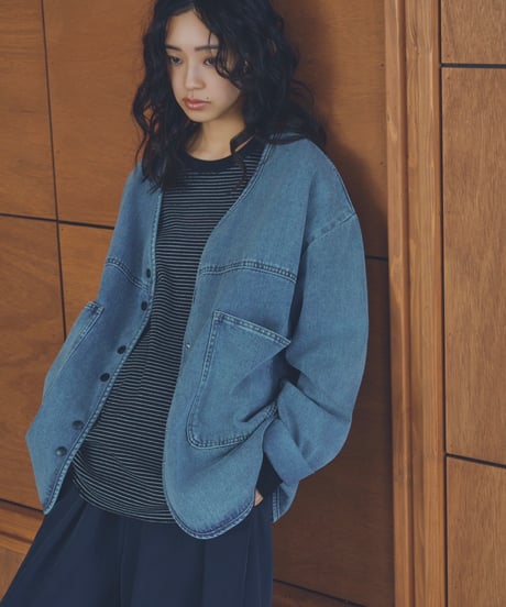 long rib sleeve pullover〈border〉