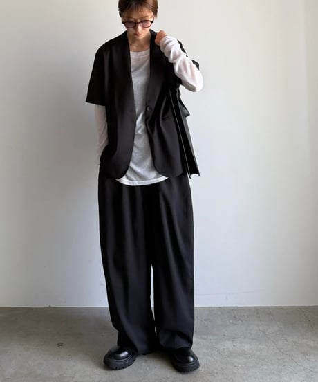 v-collar short sleeve jacket (set up対応)