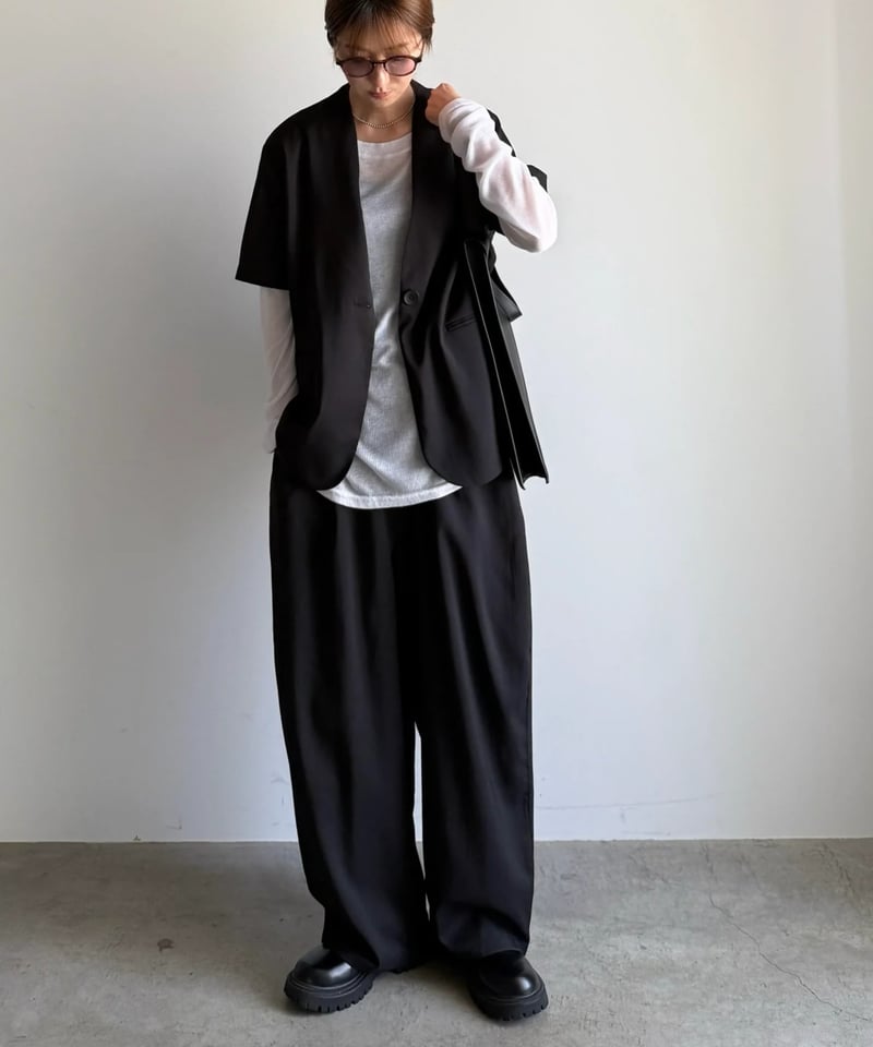 v-collar short sleeve jacket (set up対応) | ARULLE