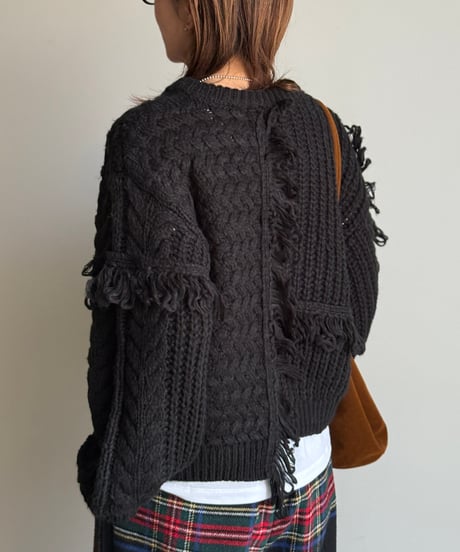 fringe knit cardigan