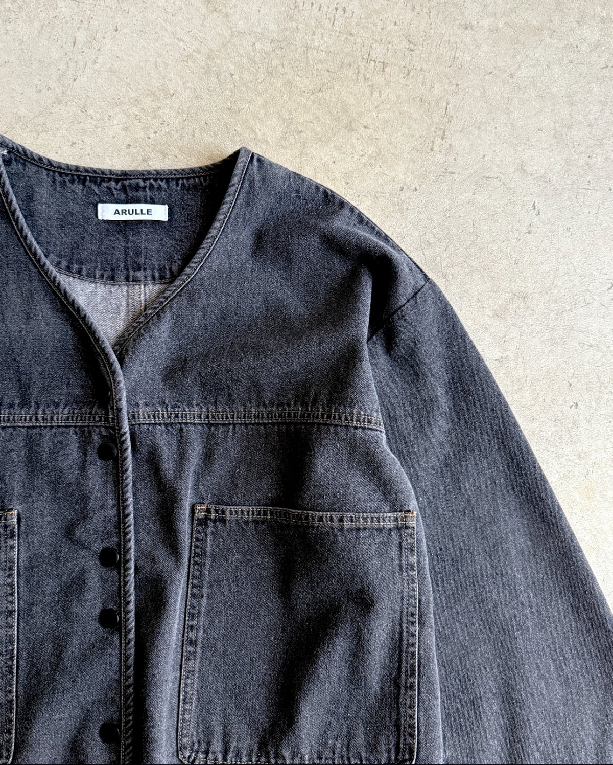 ARULLE v-collar denim jacket ARULLE☆ v-collar denim jacket blue v