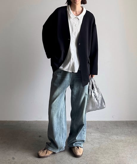 collarless cocoon jacket (set up対応)