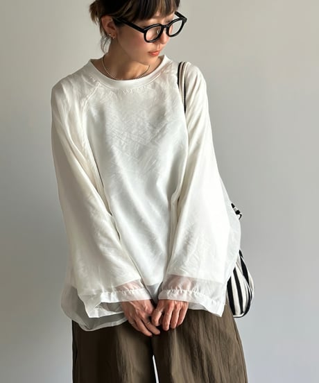 sheer layered pullover