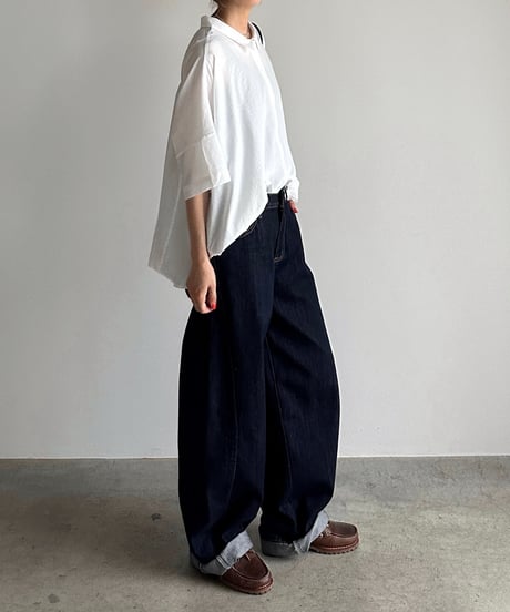 back gather sheer shirt【一部予約】