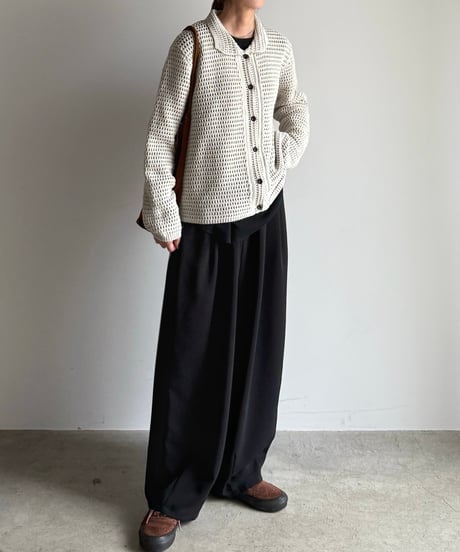 crochet style knit cardigan