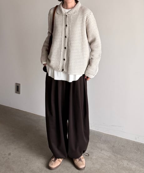 crochet style knit cardigan
