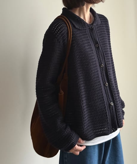 crochet style knit cardigan