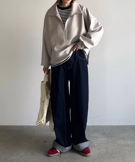 front stitch straight denim