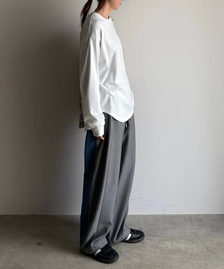 half & half denim pants