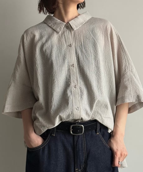 back shirring check shirt【一部予約】