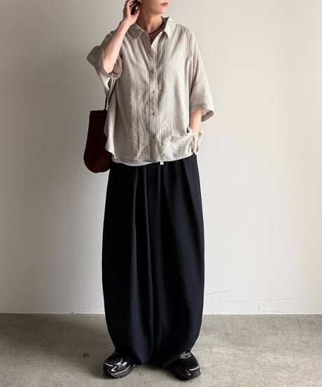 back shirring check shirt【一部予約】