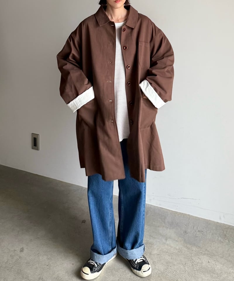 ジャケット・アウター soutien collar long coat brown yourmle soutien collar brown jacket【予約商品】 | ARULLE