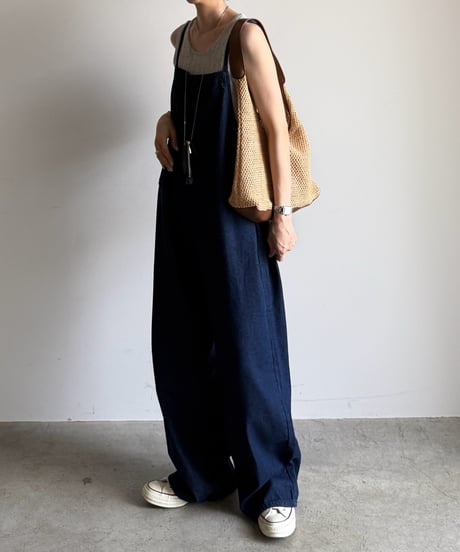 ARULLE ブラックオールインワン ARULLE ブラックサロペット ワイドレッグ CATEGORY all in one