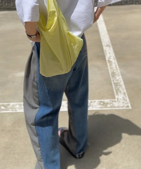 half & half denim pants