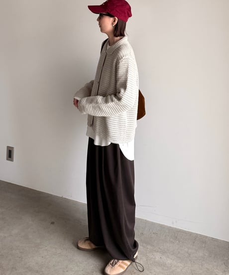 crochet style knit cardigan