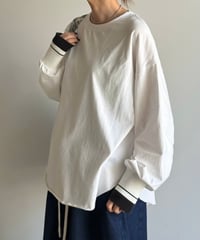 rib color long t-shirt
