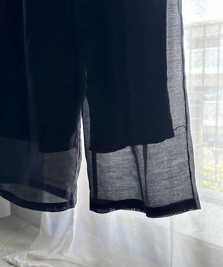 sheer lyocell tuck pants