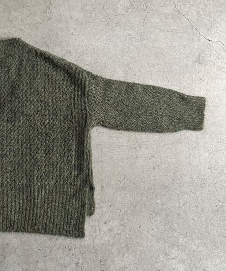 melange mesh knit cardigan