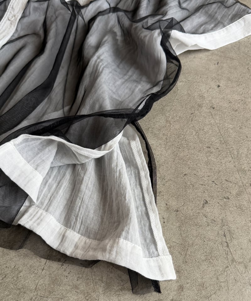 ARULLE/tulle over gauze shirt/グレージュ/ tulle over gauze shirt | ARULLE
