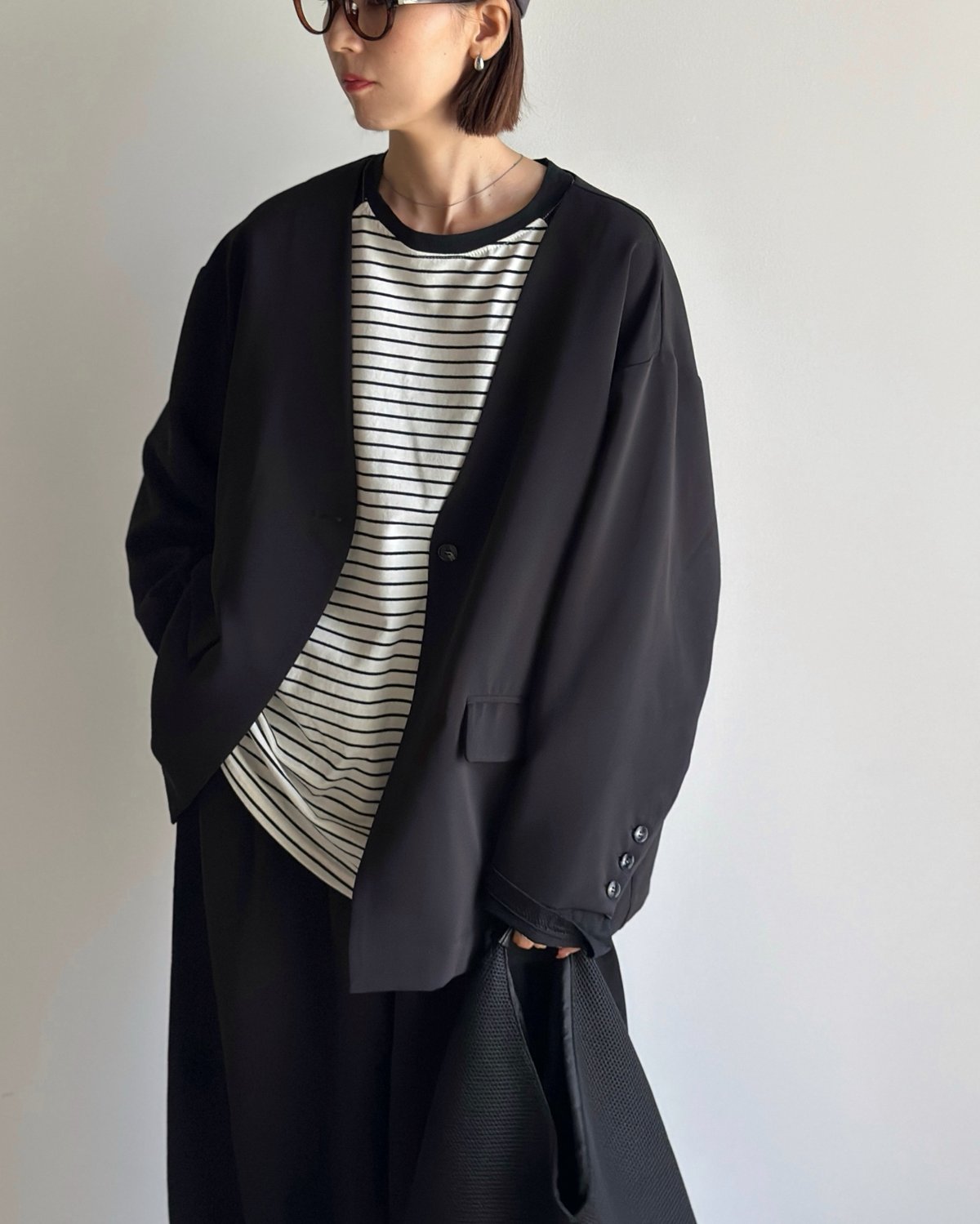 ジャケット・アウター ARULLE collarless cocoon jacket ジャケット・アウター ARULLE collarless cocoon jacket 2025春