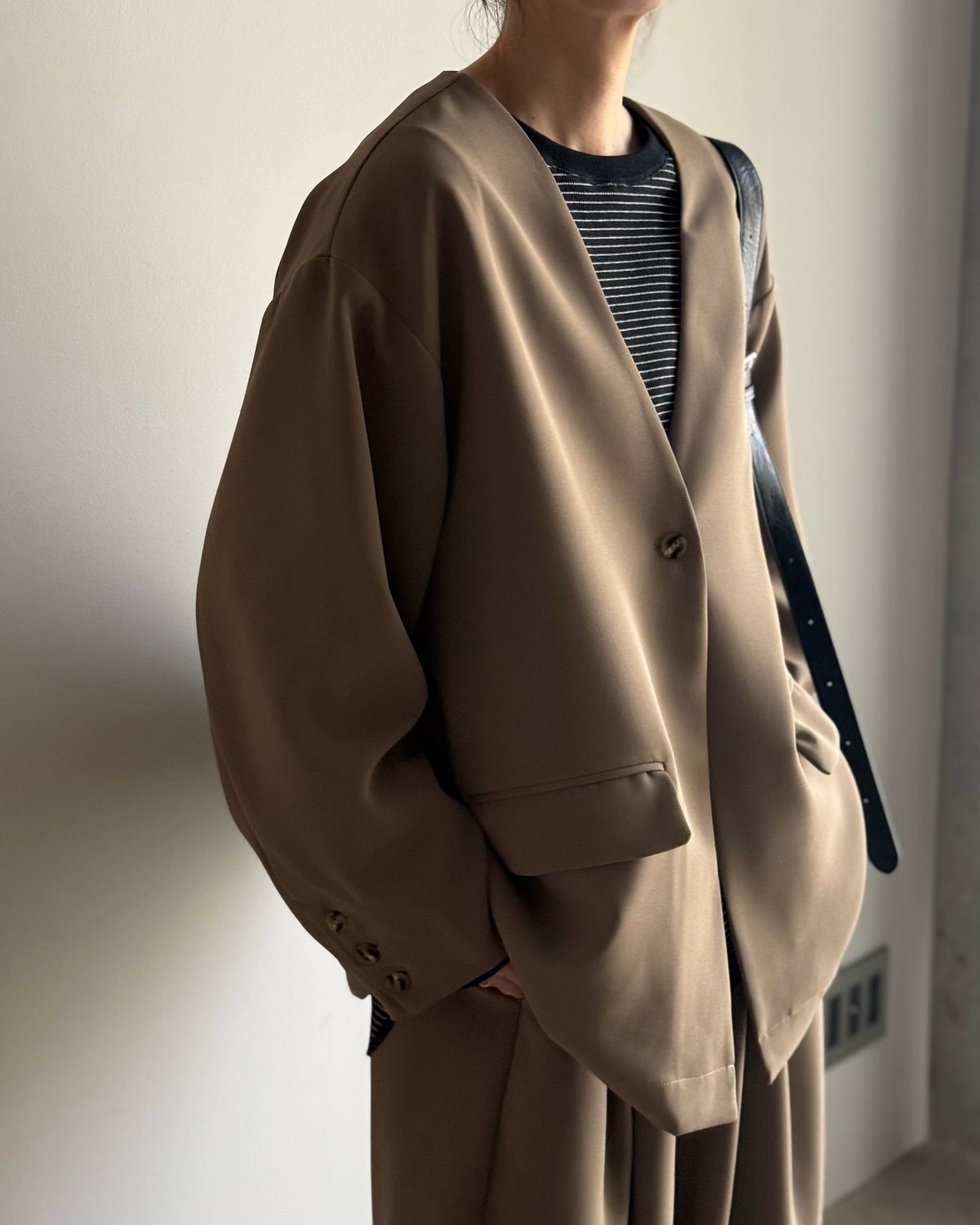 collarless cocoon jacket (set up対応) | ARULLE